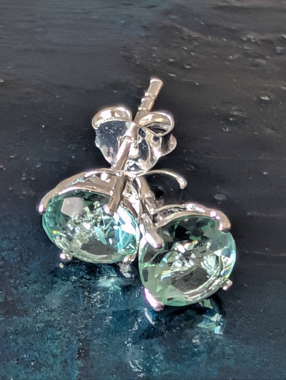 Brilliant Genuine Aquamarine Sterling Silver Stud Earrings 🆕 - Picture 6 of 8